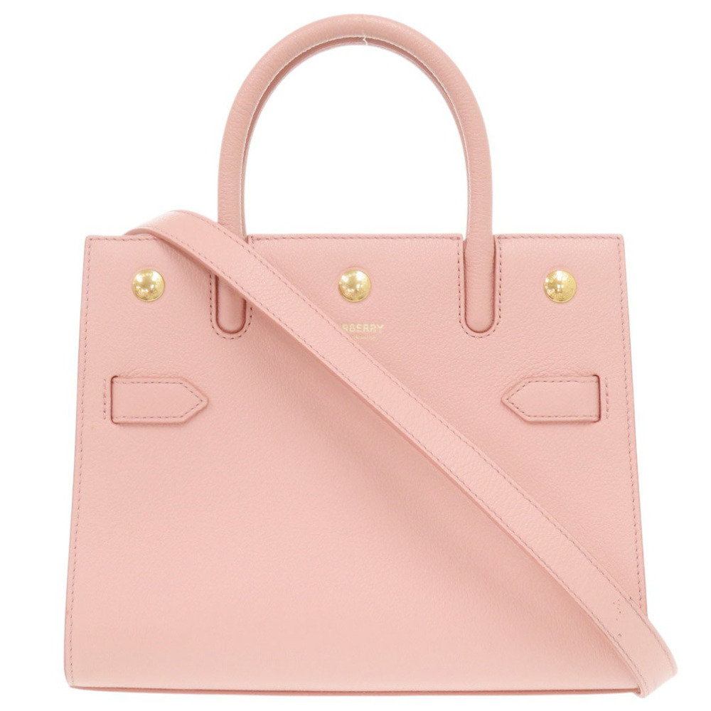 Burberry Title Bag 2-Way Leather Pink Handbag 0416BURBERRY